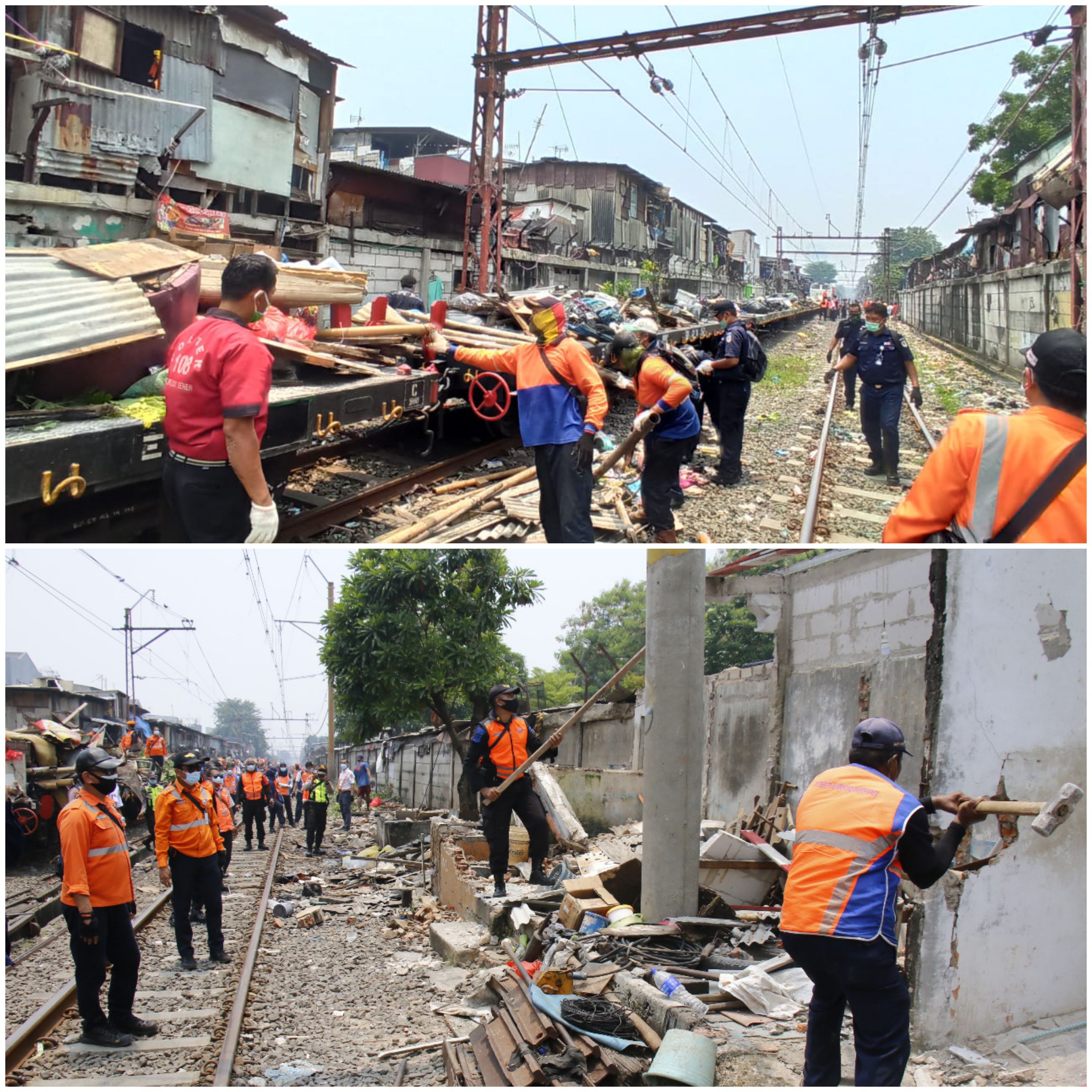 Infopublik Kai Daop Jakarta Tertibkan Bangunan Liar Di Lintas Pasar