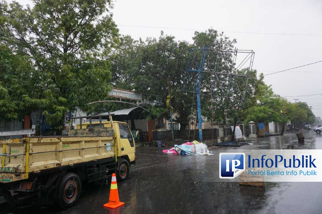 Infopublik Reklame Di Depan Pasar Mambo Miring Satpol Pp Damkar