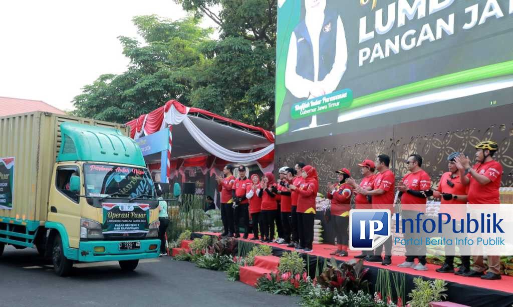 Infopublik Gubernur Khofifah Berangkatkan Puluhan Truk Untuk Operasi