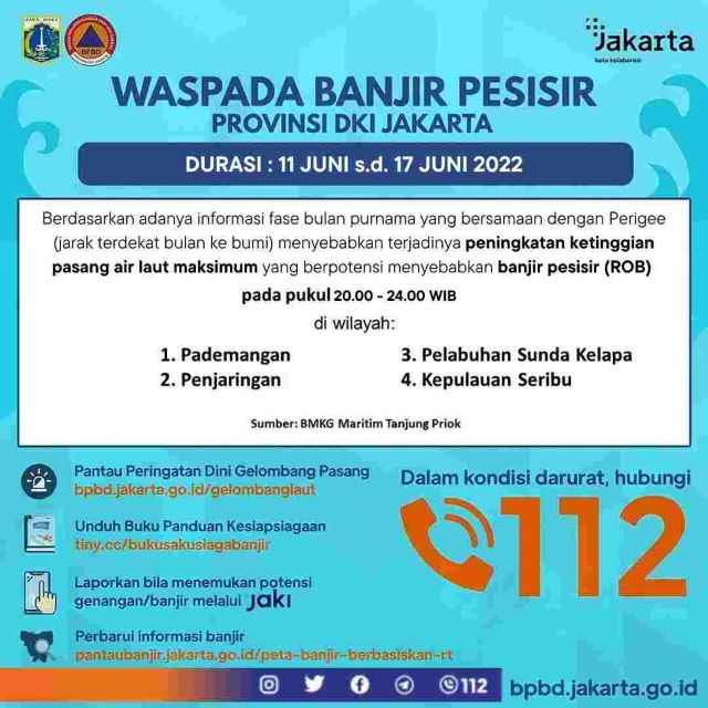 Infopublik Bpbd Dki Imbau Masyarakat Waspada Banjir Pesisir 11 17