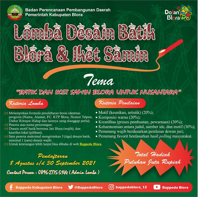 InfoPublik - Bappeda Gelar Lomba Desain Batik Blora Dan Iket Samin