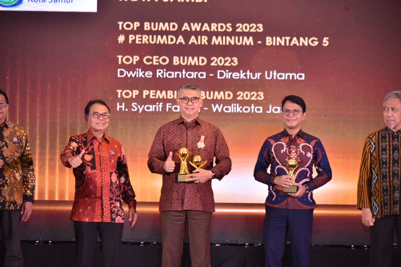 InfoPublik - Tirta Mayang Raih Penghargaan TOP BUMD Awards Bintang 5 Di ...