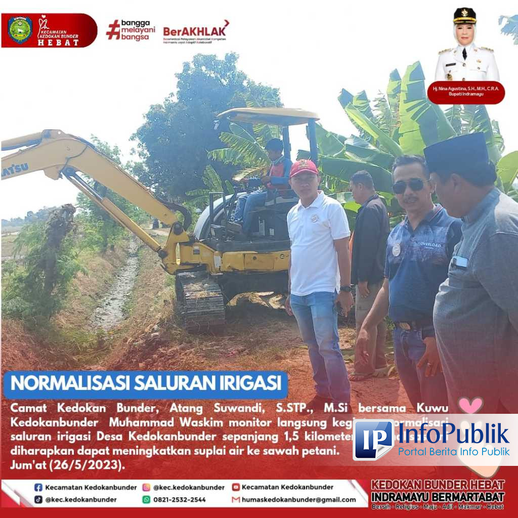 InfoPublik - Bupati Indramayu Kirimkan Backhoe, Normalisasi Saluran ...