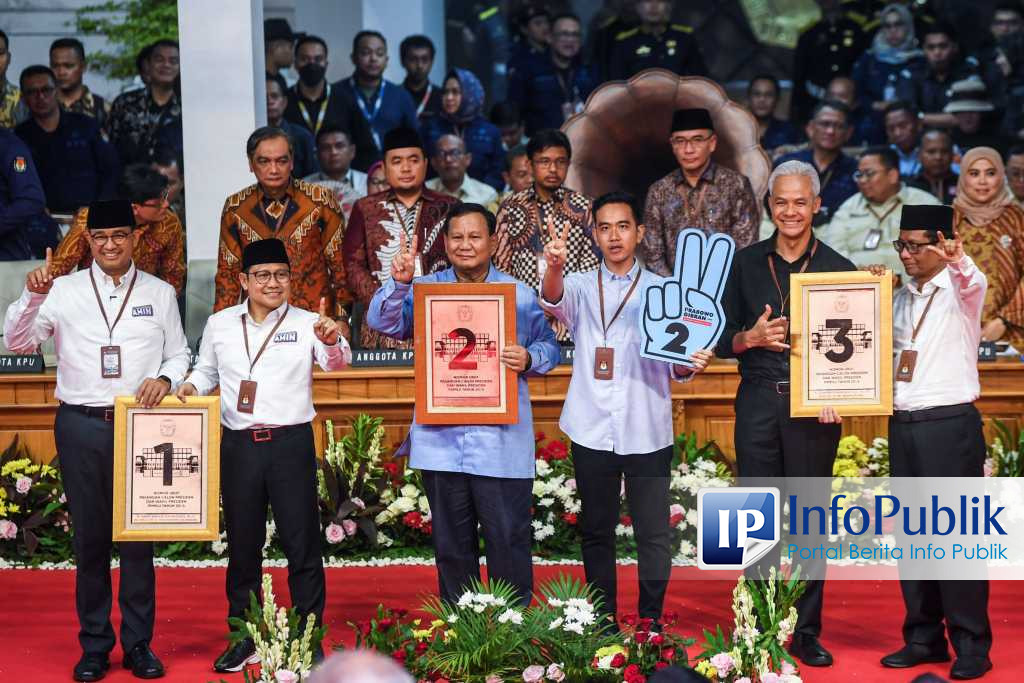 InfoPublik - KPU Tetapkan Nomor Urut Tiga Capres Pemilu 2024