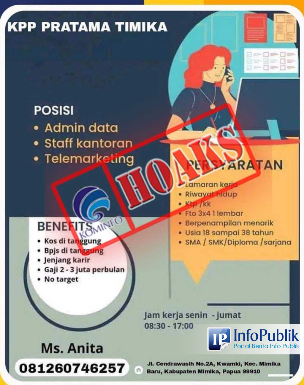 InfoPublik - [CEK FAKTA] Lowongan Pekerjaan Kantor Pajak Timika Papua