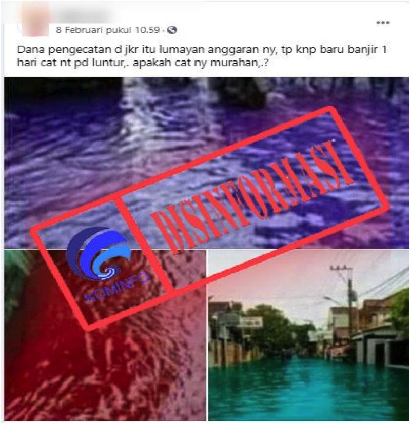 InfoPublik - [CEK FAKTA] Banjir Air Warna-warni di Jakarta karena Cat