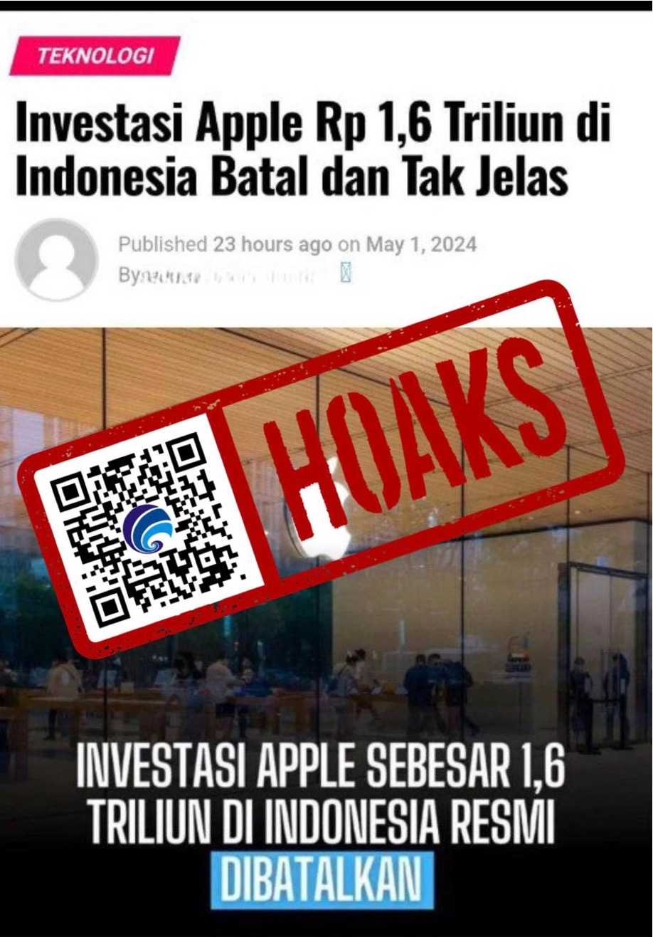 Infopublik Cek Fakta Apple Batalkan Investasi Triliun Ke Indonesia