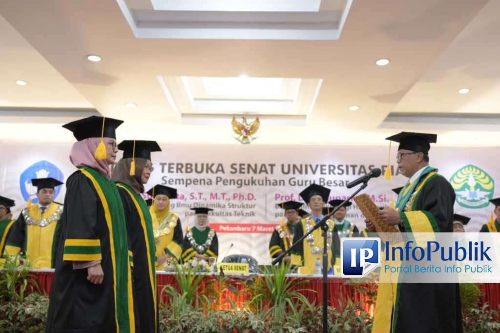 InfoPublik - UNRI Kukuhkan Dua Guru Besar, Rektor: Khazanah Ilmu ...