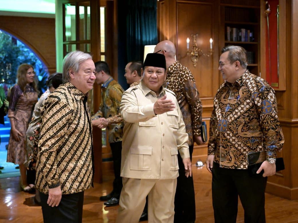 PRESIDEN PRABOWO TERIMA KUNJUNGAN SEKJEN PBB