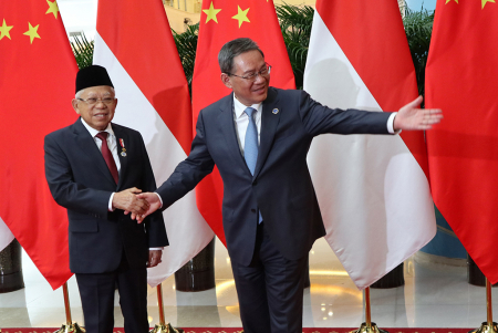  WAPRES MA'RUF AMIN BERTEMU PM CHINA LI QIANG