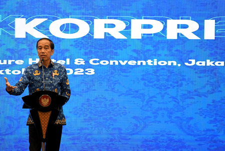 PRESIDEN JOKOWI BUKA RAKERNAS KORPRI 2023