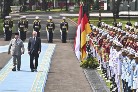 PRESIDEN PRABOWO TERIMA KUNJUNGAN PRESIDEN JERMAN.