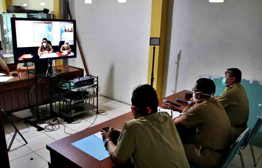 VIDEO CONFERENCE PENGANGGARAN PENANGANAN COVID-19