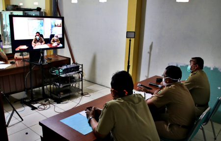 VIDEO CONFERENCE PENGANGGARAN PENANGANAN COVID-19