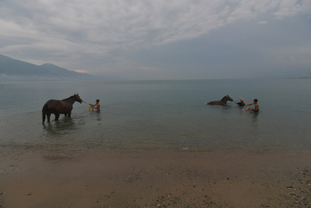 MELATIH KUDA PACU DI PANTAI TALISE