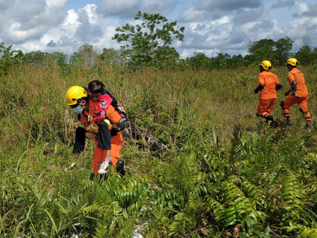 SIMULASI PENANGANAN KORBAN KARHUTLA