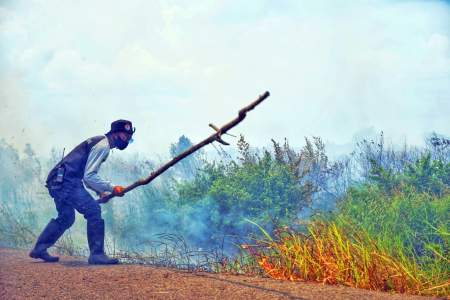 PADAMKAN LAHAN TERBAKAR
