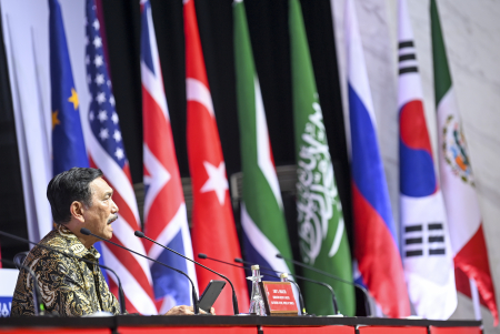 KONFERENSI PERS MENKO MARVES JELANG KTT G20
