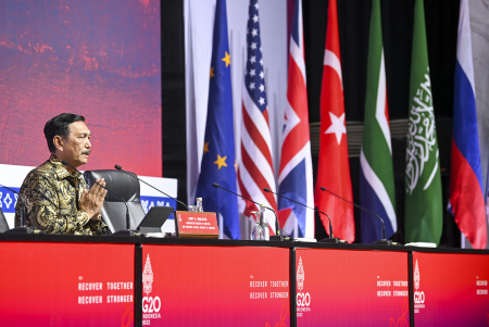 KONFERENSI PERS MENKO MARVES JELANG KTT G20