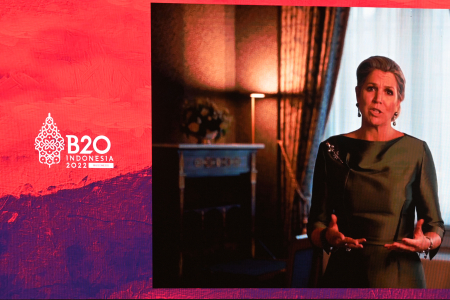RATU BELANDA PADA PLENO XI B20 SUMMIT INDONESIA 2022
