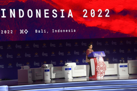MENKEU SRI MULYANI HADIRI PLENO XI B20 SUMMIT INDONESIA 2022