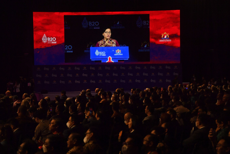 MENKEU SRI MULYANI HADIRI PLENO XI B20 SUMMIT INDONESIA 2022