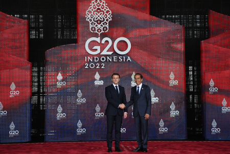PRESIDEN JOKOWI SAMBUT PRESIDEN PRANCIS