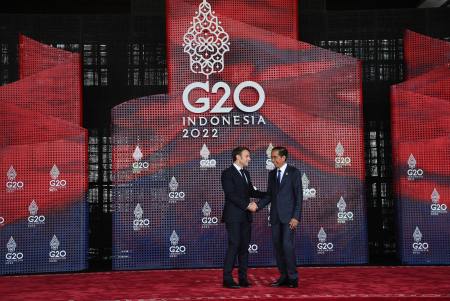 PRESIDEN JOKOWI SAMBUT PRESIDEN PRANCIS