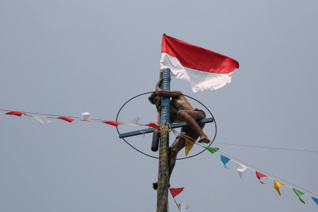 LOMBA PANJAT PINANG HUT KE- 81 RI 