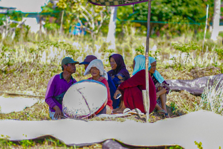BERISTIRAHAT USAI PANEN PADI