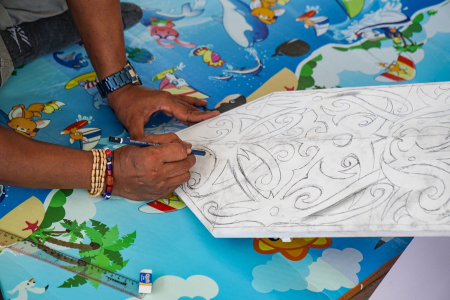 GAMBAR SKETSA ORNAMEN DAYAK