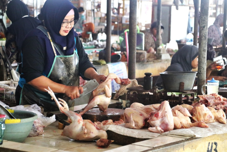 PENJUAL DAGING AYAM di PASAR BLORA