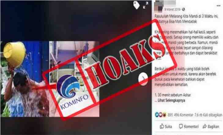 [CEK FAKTA] Tiga Waktu yang Dilarang untuk Mandi