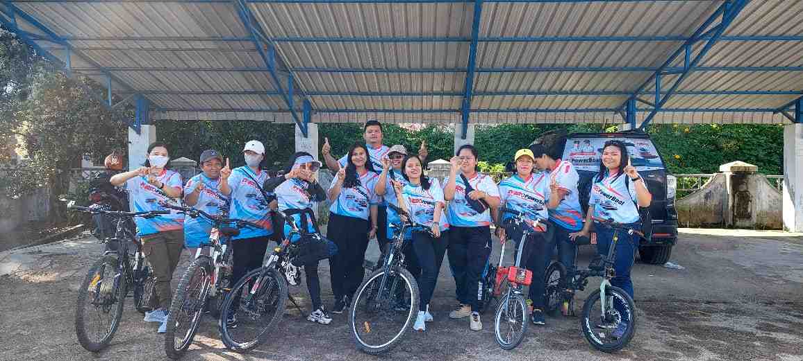 Sosialisasikan Perhelatan F1H2O, Disdikpora Toba Bersepeda Santai