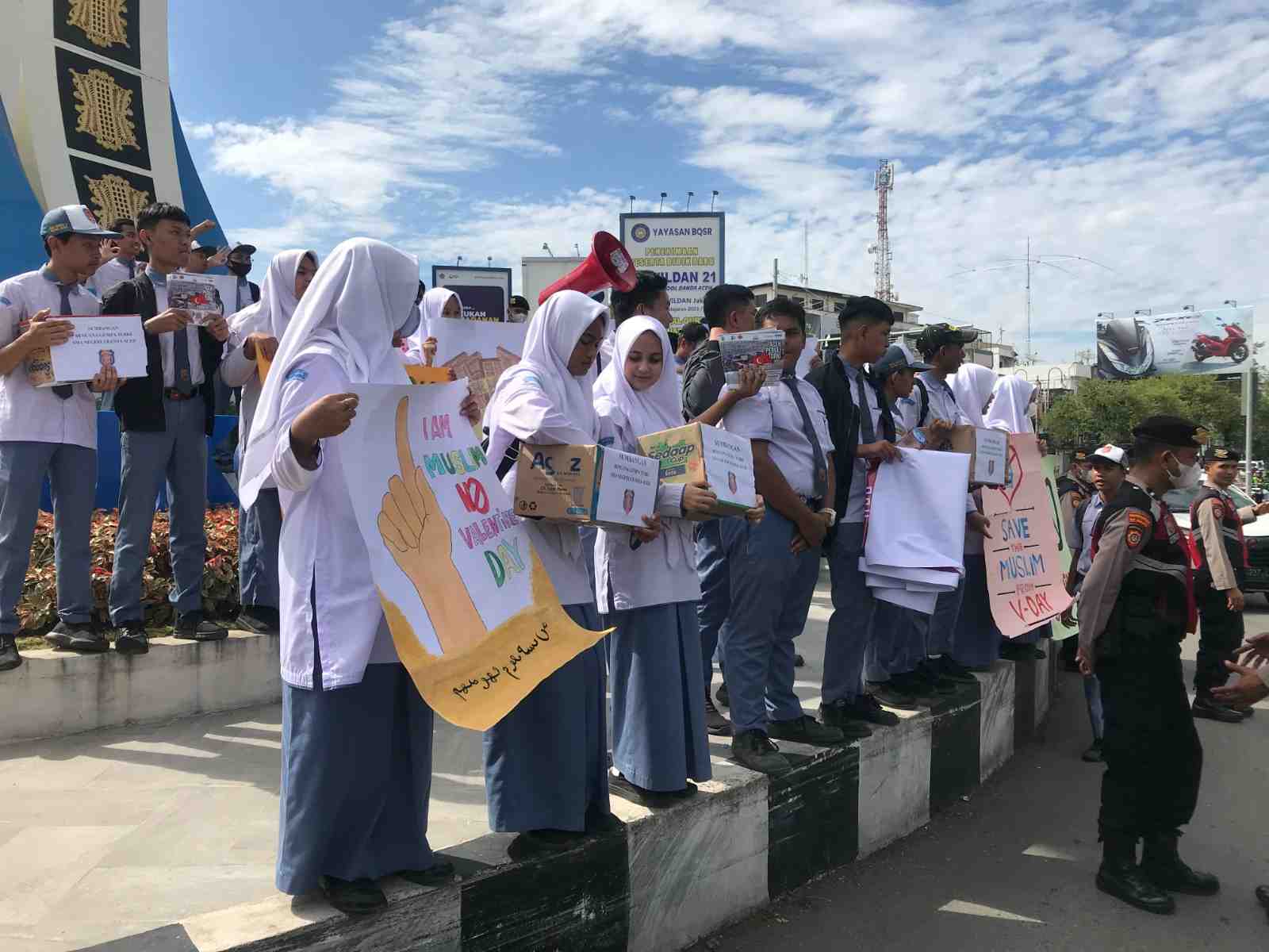 Siswa SMA di Banda Aceh Aksi Tolak Valentine Day