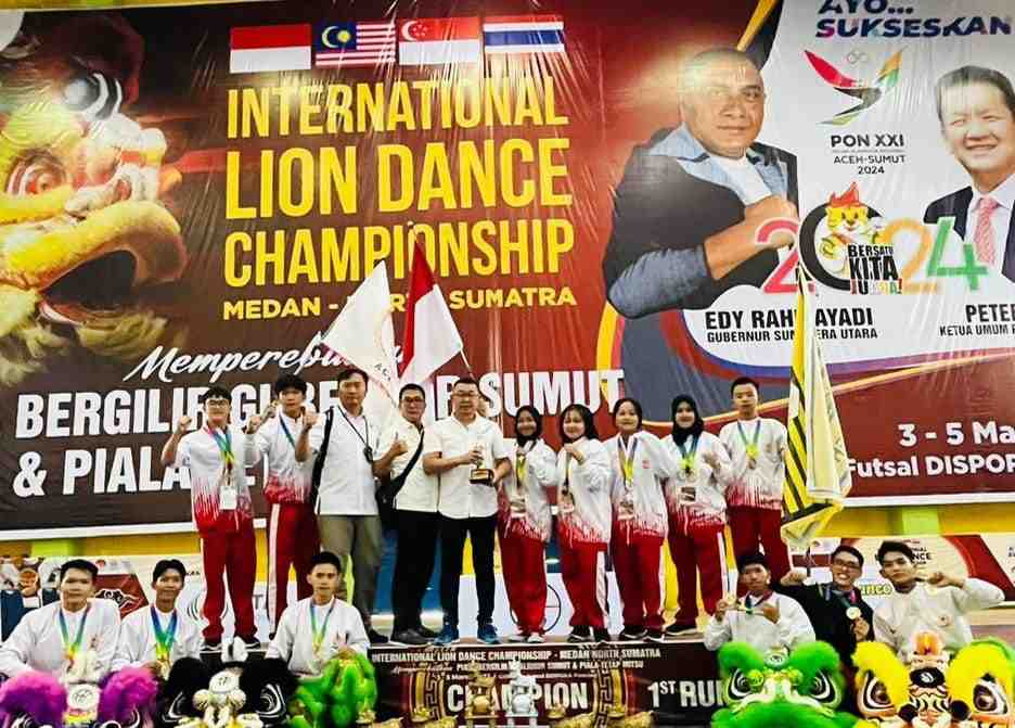 Barongsai Binaan KONI Aceh Juara Umum Lion Dance International