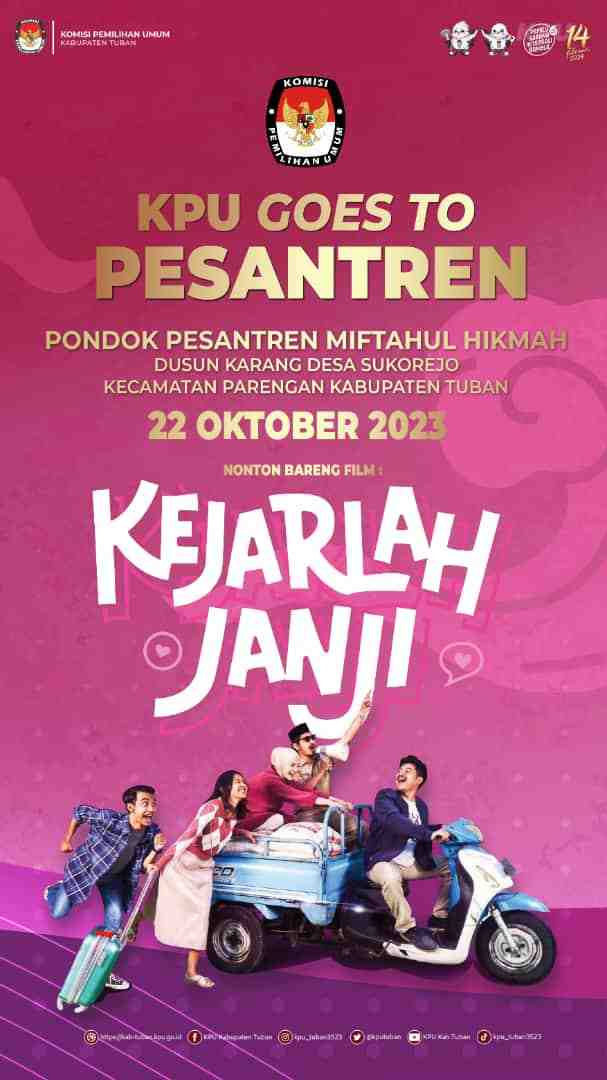 KPU Tuban Agendakan Nobar Film Kejarlah Janji di Ponpes Miftahul Hikmah