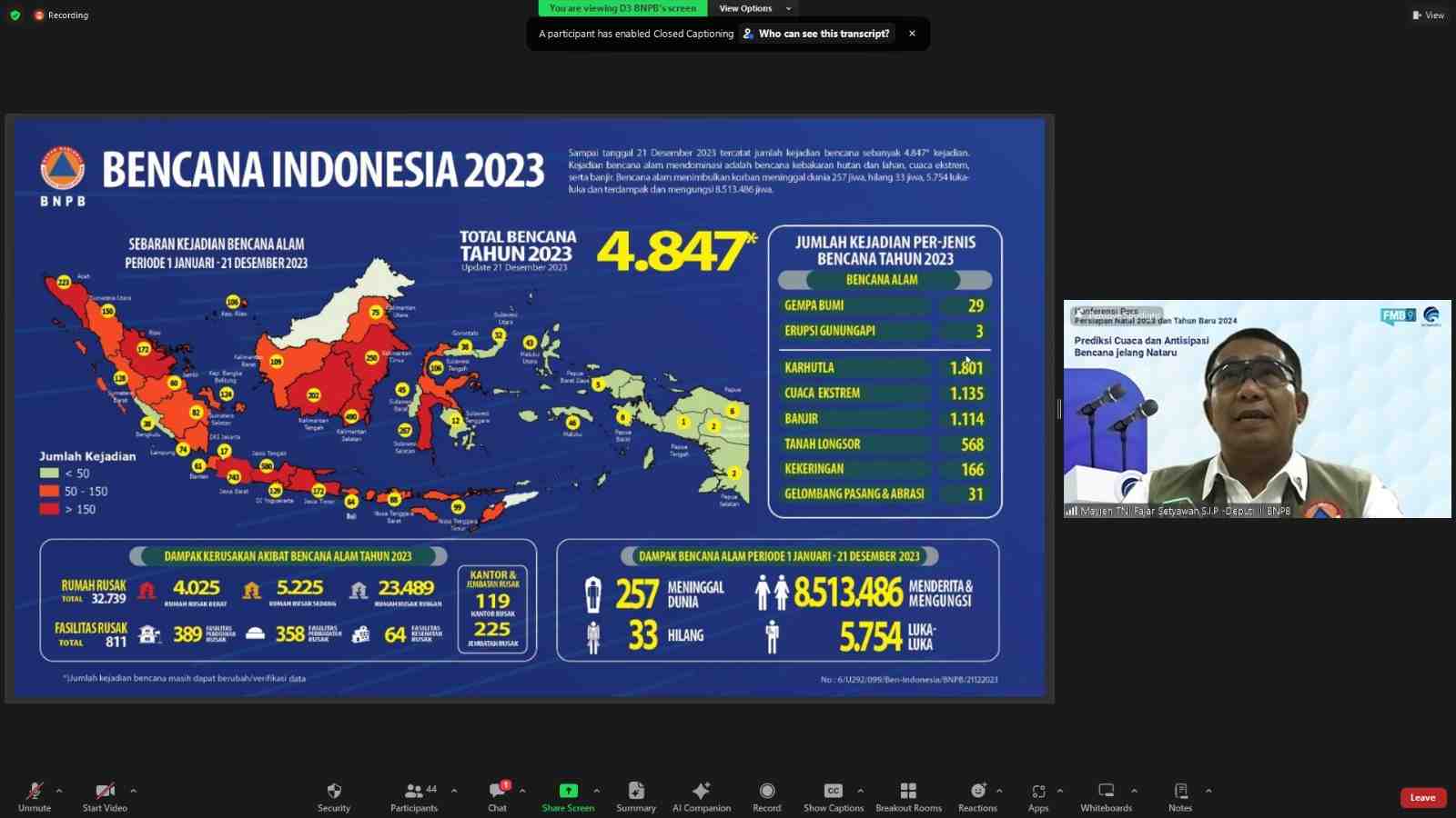 Pemerintah Antisipasi Bencana Periode Nataru