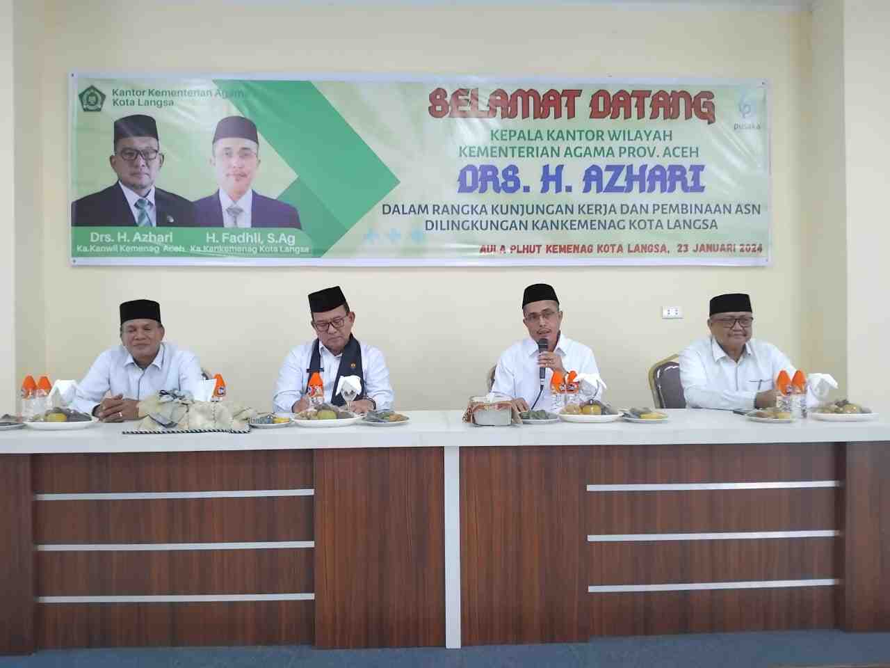 Pembinaan ASN Kemenag di Langsa, Kakanwil Ingatkan Kedisiplinan dan Netralitas