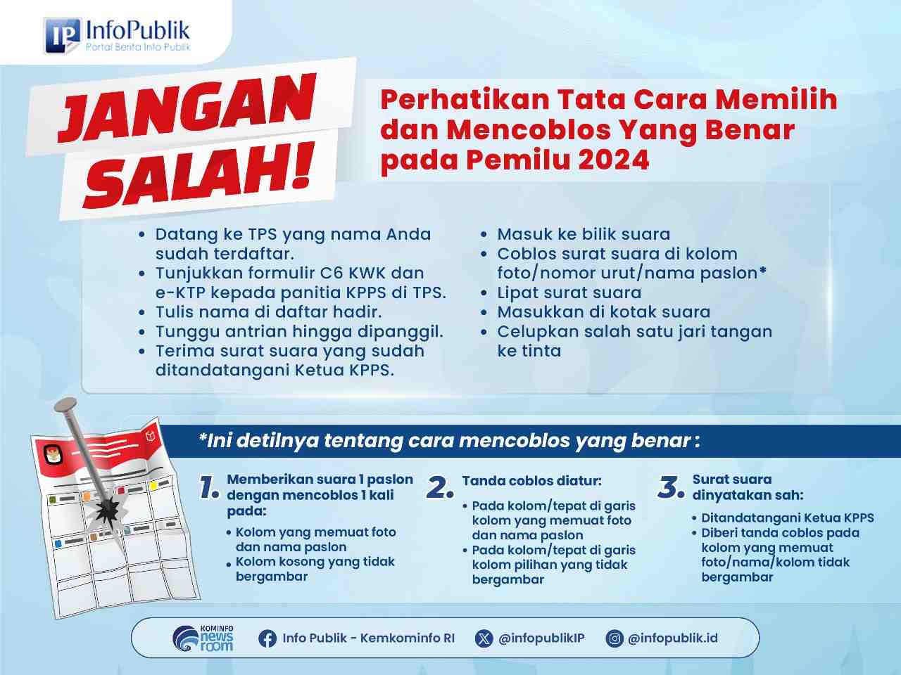 Ini Tata Cara Memilih dan Mencoblos yang Benar pada Pemilu 2024 