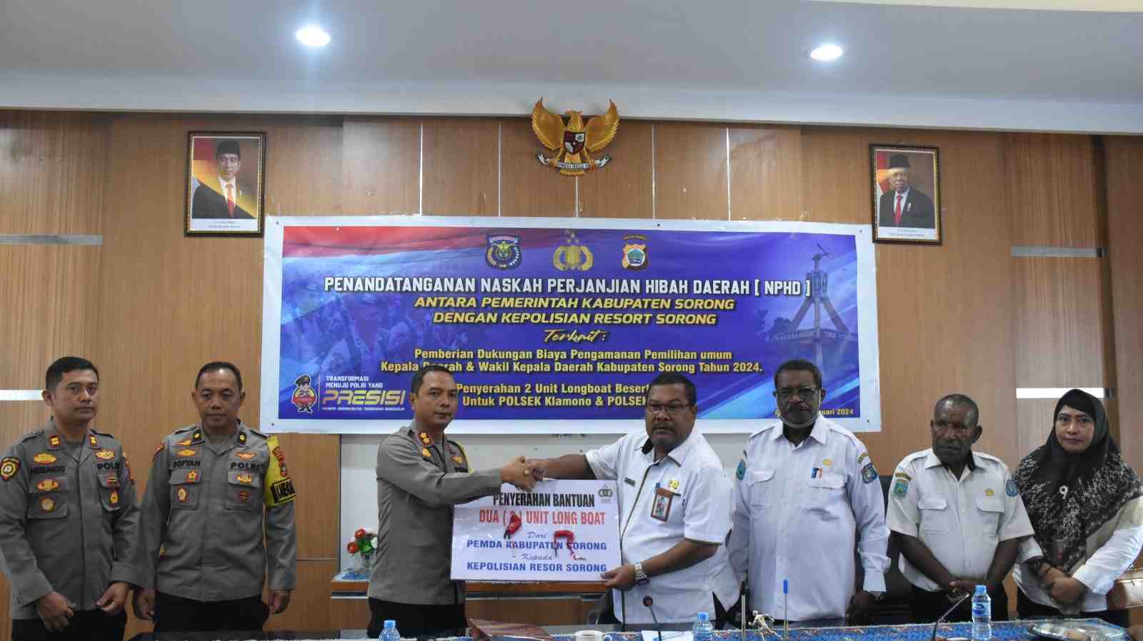 Penandatanganan NPHD Pemkab Sorong dengan Polres setempat