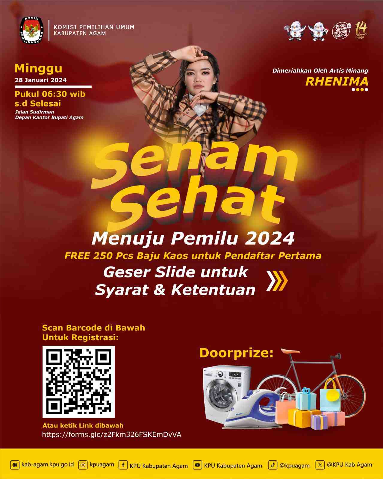 KPU Agam akan Gelar Senam Sehat Pemilu 2024, 800 Peserta telah Mendaftar