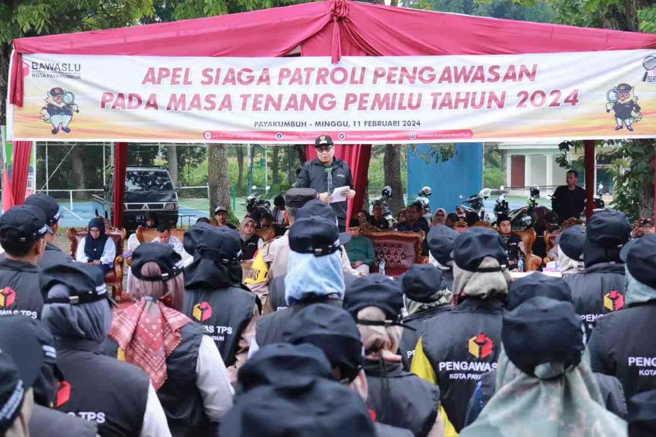 Payakumbuh Gelar Apel Siaga Patroli Pengawasan Masa Tenang Pemilu 2024