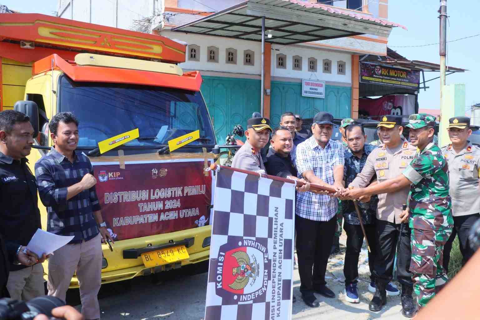 Polres Aceh Utara Kerahkan Personel Amankan Distribusi Logistik Pemilu