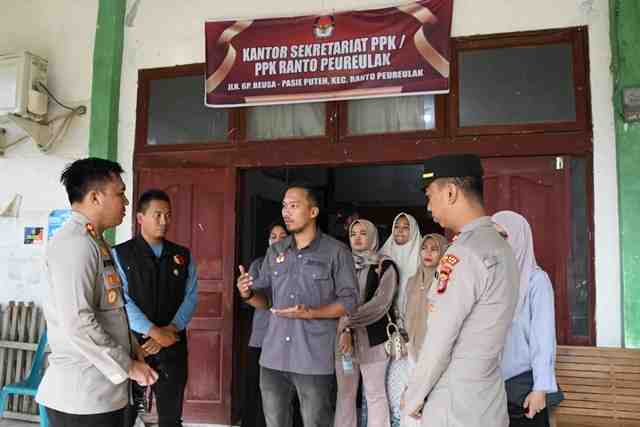 Pasca Penghitungan Suara, Kapolres Aceh Timur Cek Gudang Logistik PPK dan Personel Pengamanan