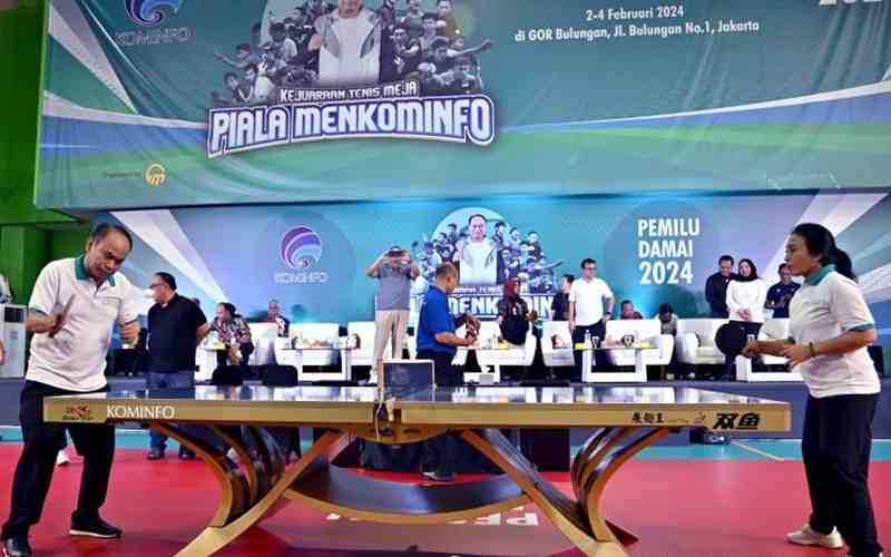 Kominfo Satukan Tekad Dukung Pemilu Damai 2024 lewat Kejuaraan Tenis Meja 