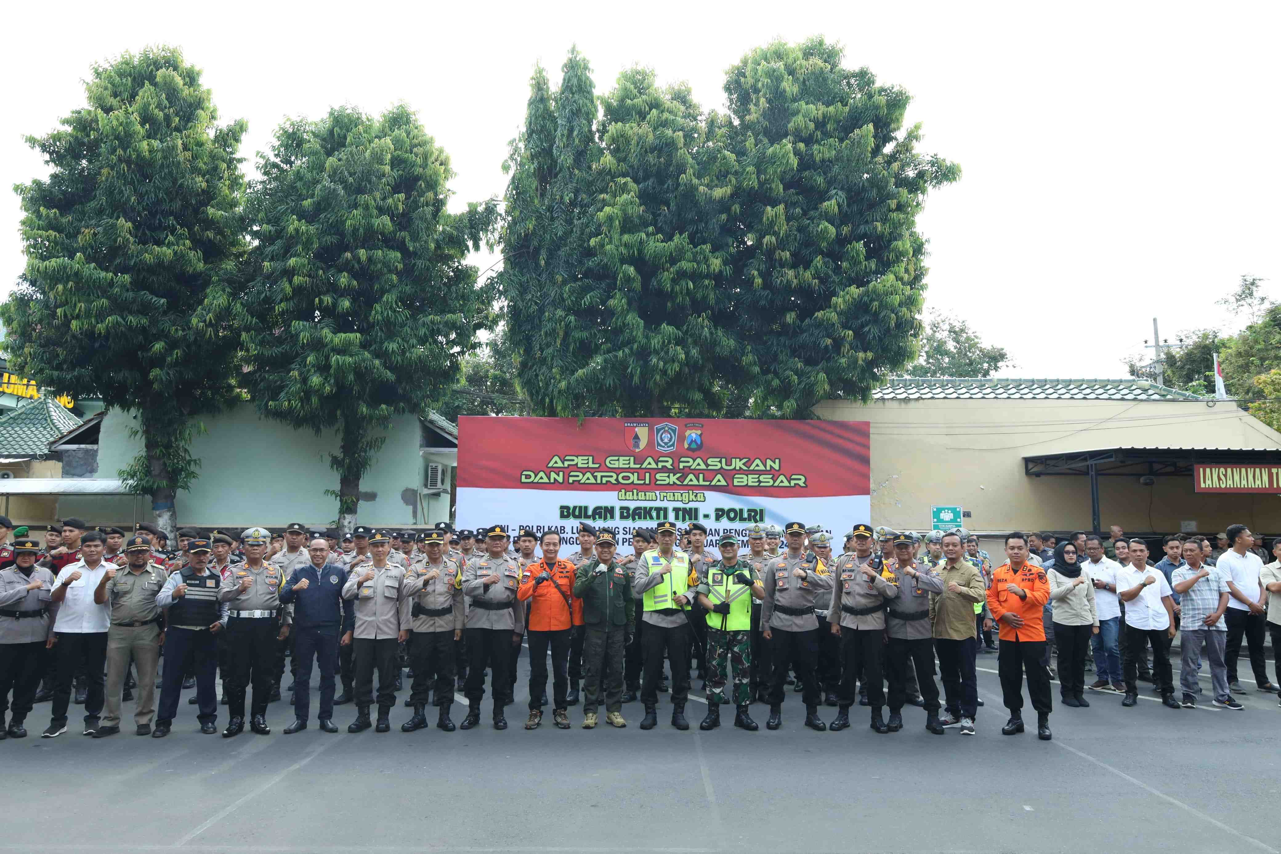 Apel dan Patroli Besar, Langkah Tegas Tiga Pilar Lumajang Hadapi Pemilu 2024