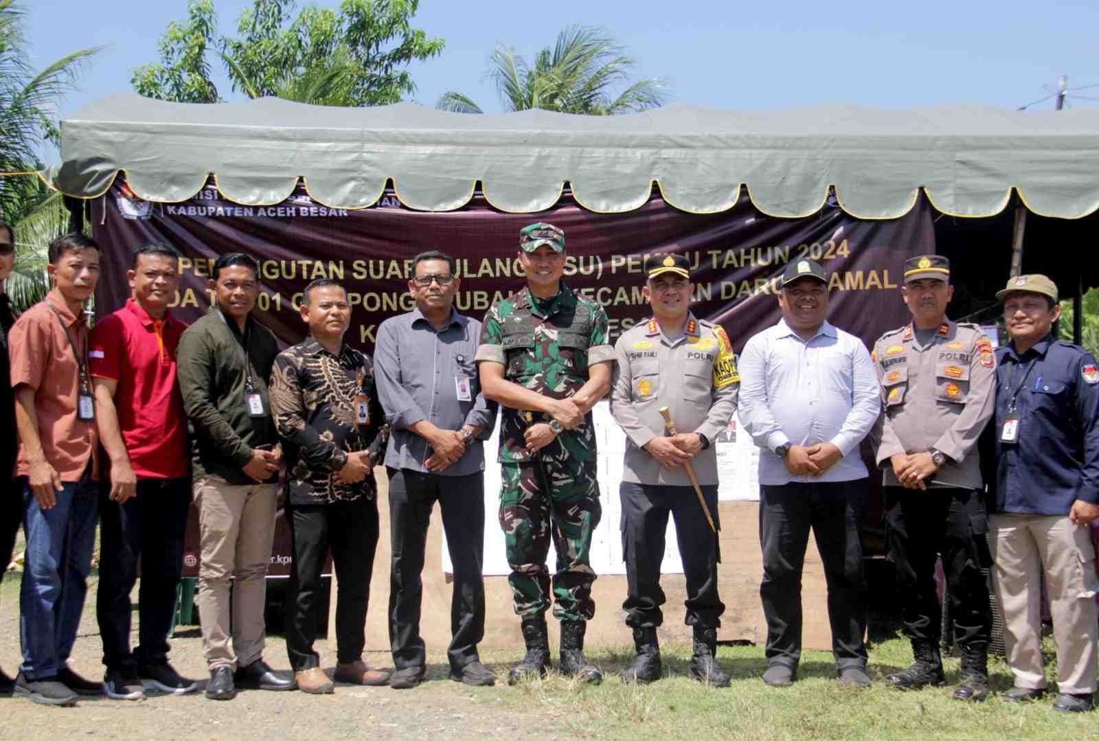 Dandim Kota Banda Aceh dan Forkopimda Aceh Besar Kunjungan PSU TPS 01
