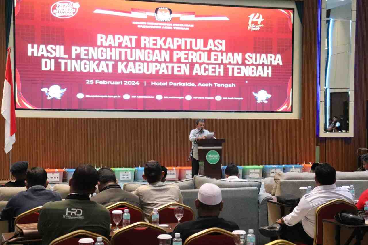 Penjabat Bupati Aceh Tengah Ikuti Rapat Rekapitulasi Hasil Penghitungan Suara Pemilu 2024