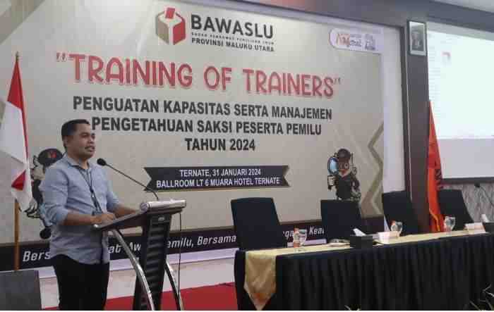 Bawaslu Malut Gelar TOT Penguatan Saksi Pemilu 2024
